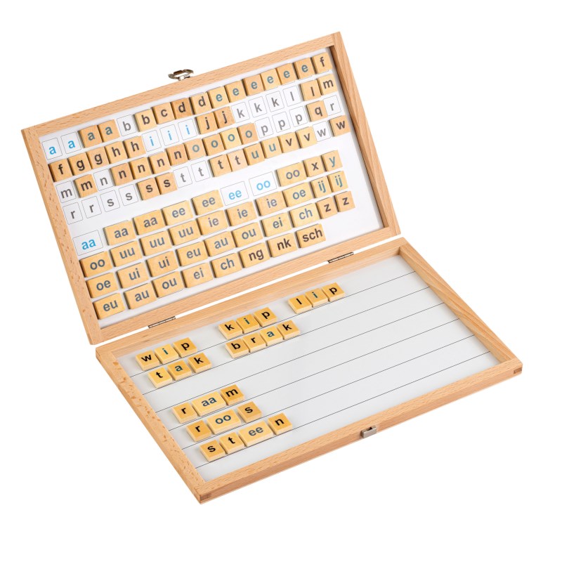 Letterwoord - letterdoos | Educo | Play set | Magnetic | 90 phonemic symbols | LETTERLIJK.