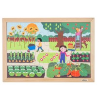 Math puzzle - quantities up to 6 l 24 wooden puzzle pieces l Educo