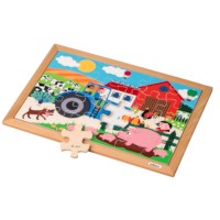 Math puzzle - addition and subtraction up to 6 l 24 wooden puzzle pieces l Educo