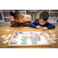 Math puzzle - quantities up to 12 l 35 wooden puzzle pieces l Educo