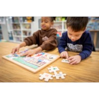 Math puzzle - quantities up to 12 l 35 wooden puzzle pieces l Educo