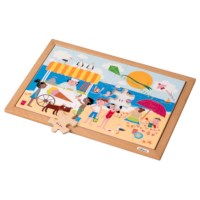 Math puzzle - addition and subtraction up to 12 l 35 wooden puzzle pieces l Educo