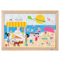Math puzzle - addition and subtraction up to 12 l 35 wooden puzzle pieces l Educo