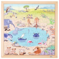 Vocabulary puzzle – savannah l Wooden puzzles l 49 puzzle pieces l Educo