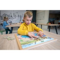 Vocabulary puzzles habitats - set of 4  l Wooden puzzles l Educo