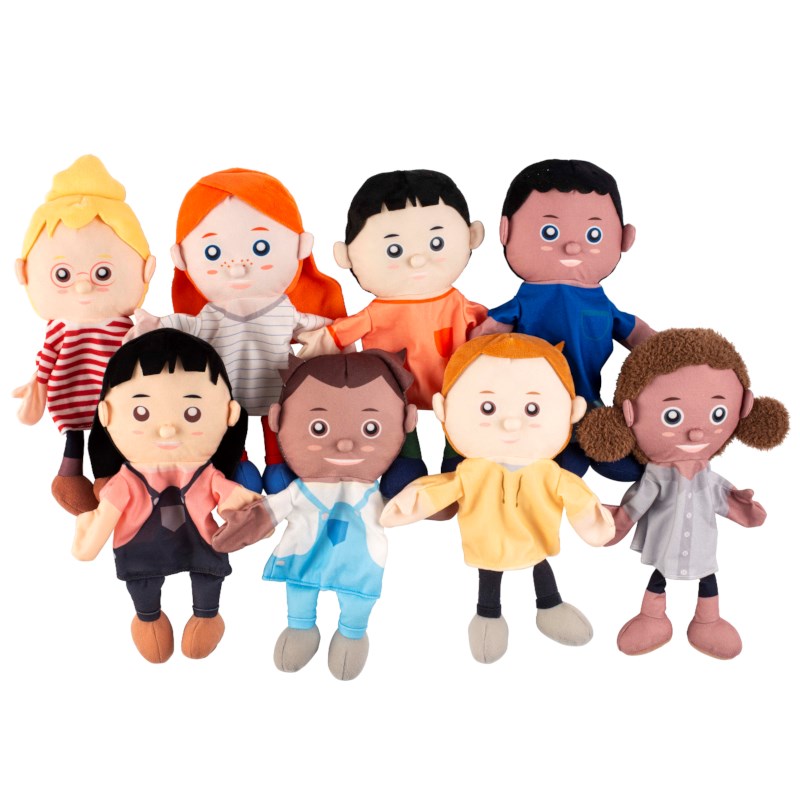 Glove puppets, set of 8