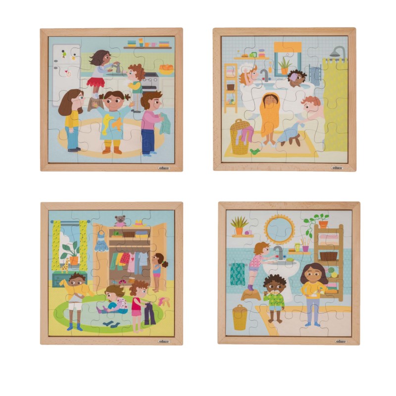 Daily routine puzzles - set of 4