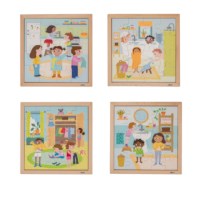 Daily routine - bundle pack | Educo | Jigsaw puzzle | 4 puzzles | GEZOND.