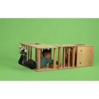 Cube with bars and holes