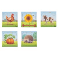 On the farm - bundle pack | Educo | Layer puzzle | 5 puzzles | GROEIGEHEIM.