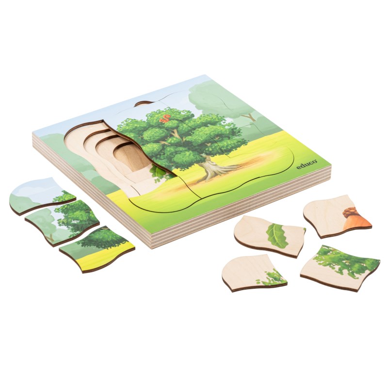 In the forest - growth oak tree | Educo | layer puzzle | 31 puzzle pieces | GROEIGEHEIM.