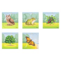 In the forest - bundle pack | Educo | Layer puzzle | 5 puzzles | GROEIGEHEIM.