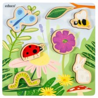 Animal friends – in the garden | Educo | inset puzzle | 7 puzzle pieces | GRIP.