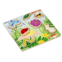 Animal friends – in the garden | Educo | inset puzzle | 7 puzzle pieces | GRIP.