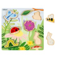 Animal friends – in the garden | Educo | inset puzzle | 7 puzzle pieces | GRIP.