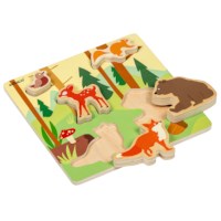 Animal friends – in the forest | Educo | inset puzzle | 5 puzzle pieces | GRIP. 