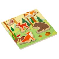 Animal friends – in the forest | Educo | inset puzzle | 5 puzzle pieces | GRIP. 