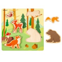 Animal friends – in the forest | Educo | inset puzzle | 5 puzzle pieces | GRIP. 