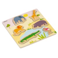 Animal friends – on the savannah | Educo | inset puzzle | 6 puzzle pieces | GRIP. 