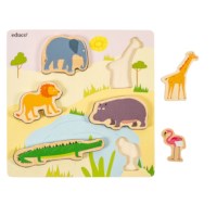Animal friends – on the savannah | Educo | inset puzzle | 6 puzzle pieces | GRIP. 