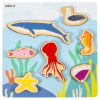Animal friends – in the sea | Educo | inset puzzle | 7 puzzle pieces | GRIP. 