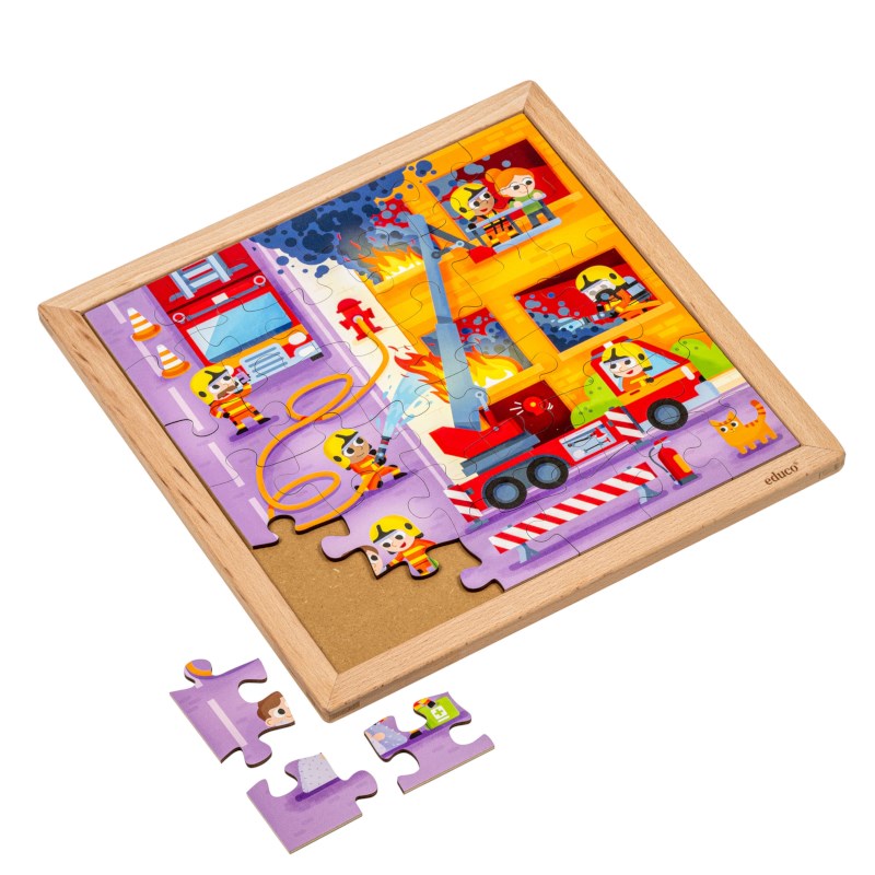 Emergency services - fire brigade | Educo | jigsaw puzzle | 36 puzzle pieces | ACTIE.
