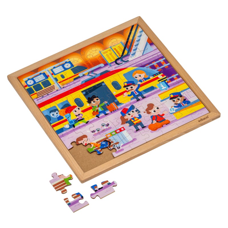 Transport - the train | 64 puzzle pieces | REISTIJD.