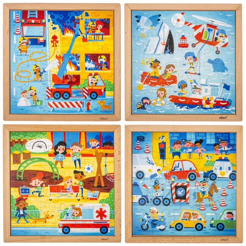 First responders - bundle pack | Educo | jigsaw puzzle | 4 puzzles | ACTIE.