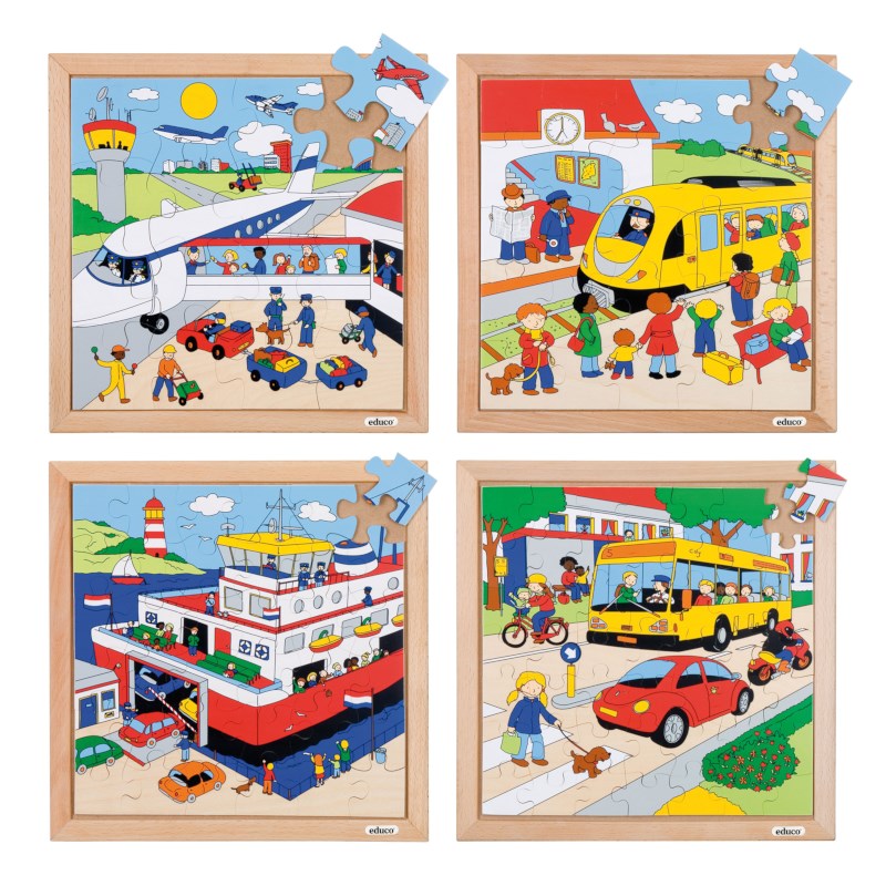 Transport puzzles - set of 4