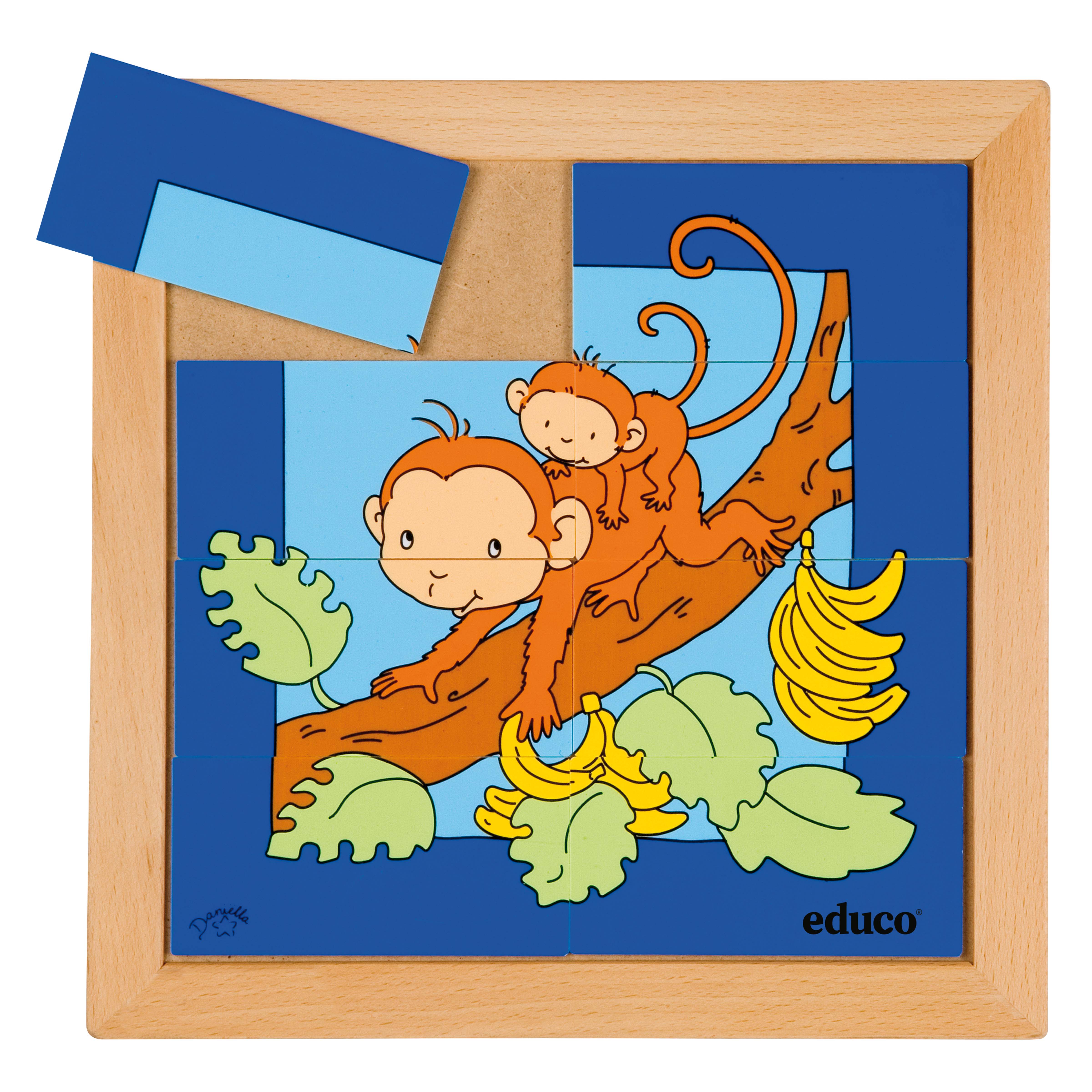 未開封 井田幸昌 ポスター 'Monkey puzzle' Yukimasa Mother and young - monkey | Educo | Jigsaw puzzle | 8 puzzle