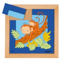 Animal puzzle mother + child - monkey