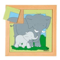 Animal puzzle mother + child - elephant