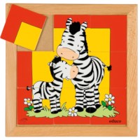 Animal puzzle mother + child - zebra