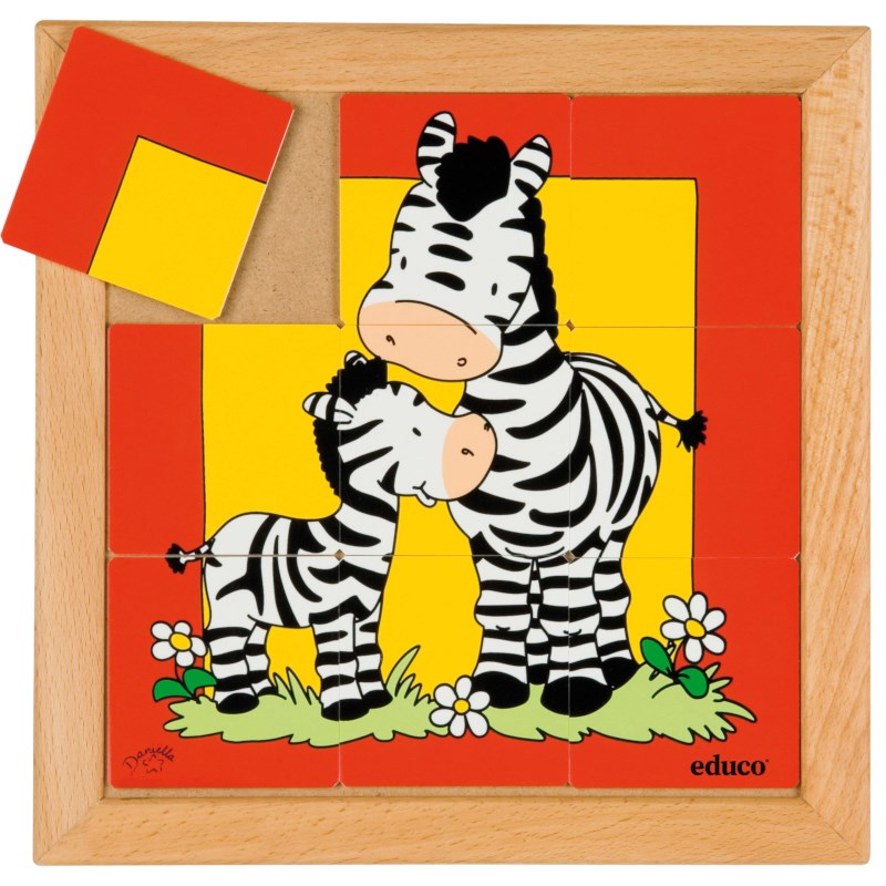 Animal puzzle mother + child - zebra
