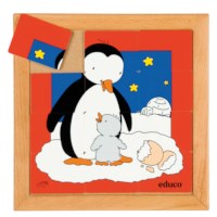 Animal puzzle mother + child - penguin