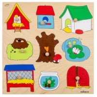 Knob puzzle surprise - animal houses