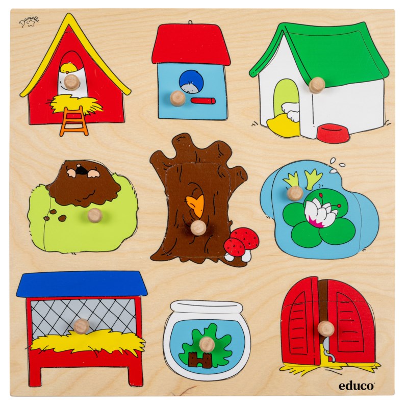 Knob puzzle surprise - animal houses
