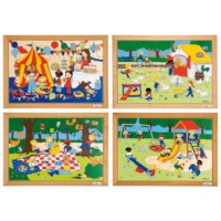 Children's activities puzzles - set of 4