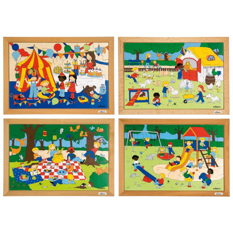 Children's activities puzzles - set of 4