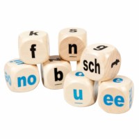 Dobbelsteen - letter-klanktekens | Educo | Play set | White | 30 mm | 8 pieces | LETTERLIJK.