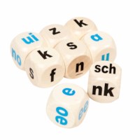 Dobbelsteen - letter-klanktekens | Educo | Play set | White | 30 mm | 8 pieces | LETTERLIJK.